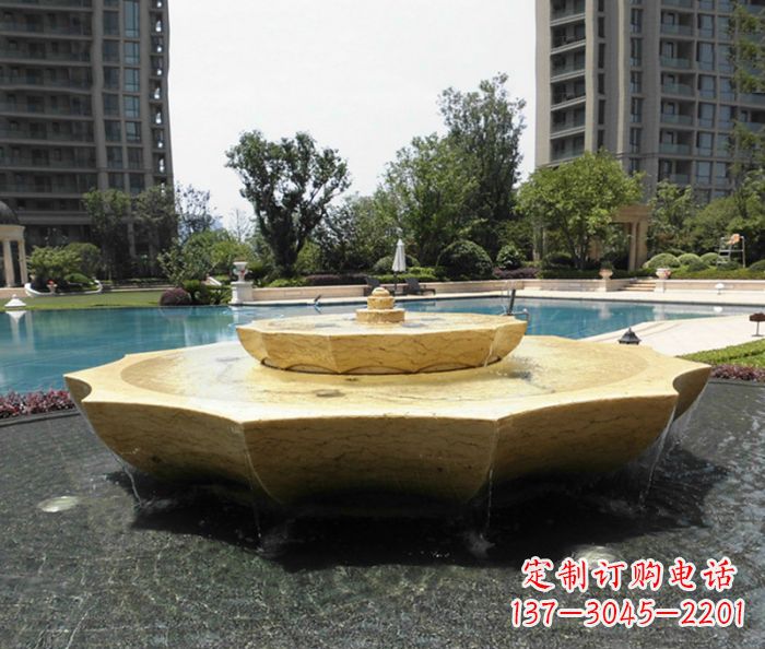 威海小区景观大理石喷泉石雕 (6)