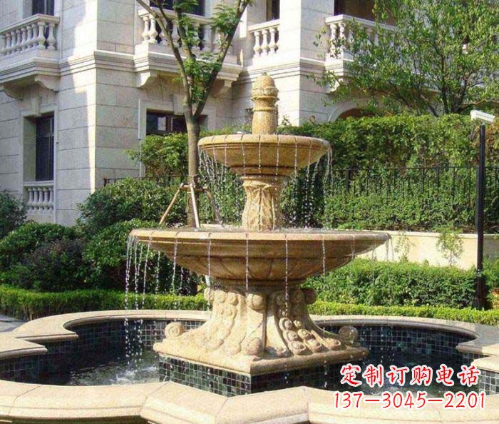 威海小区景观大型喷泉石雕 (2)