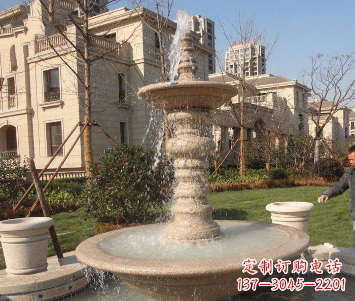 威海小区景观多层喷泉石雕 (2)