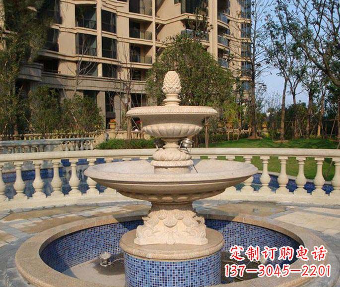威海小区景观多层喷泉石雕