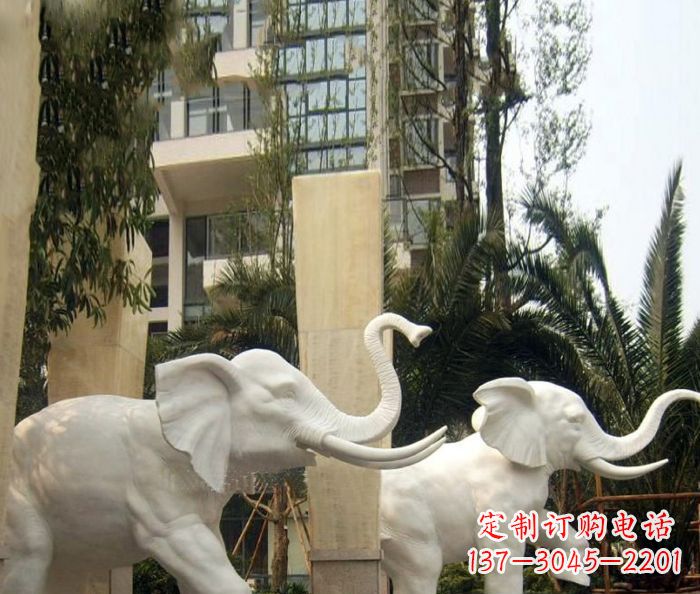 威海小区景观汉白玉大象石雕