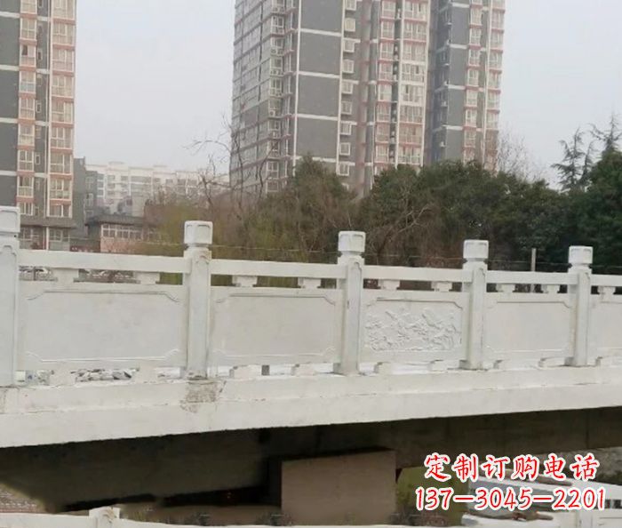 威海小区景观汉白玉石雕栏板 (2)