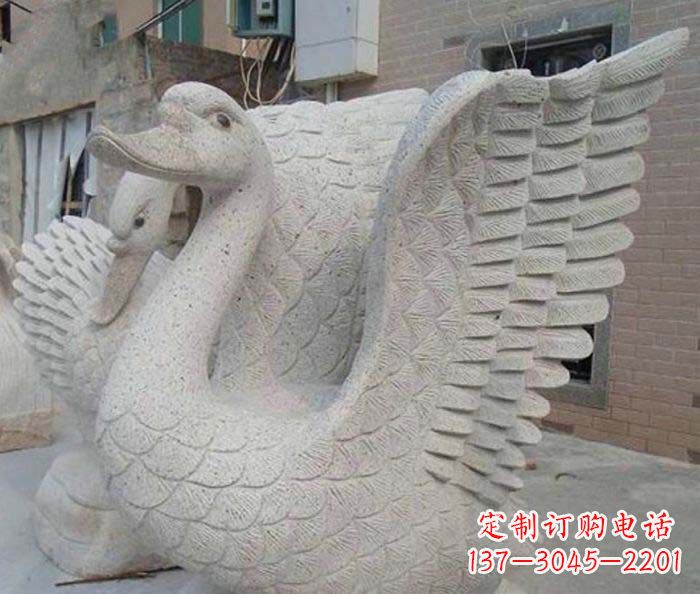 威海小区景观天鹅石雕喷泉
