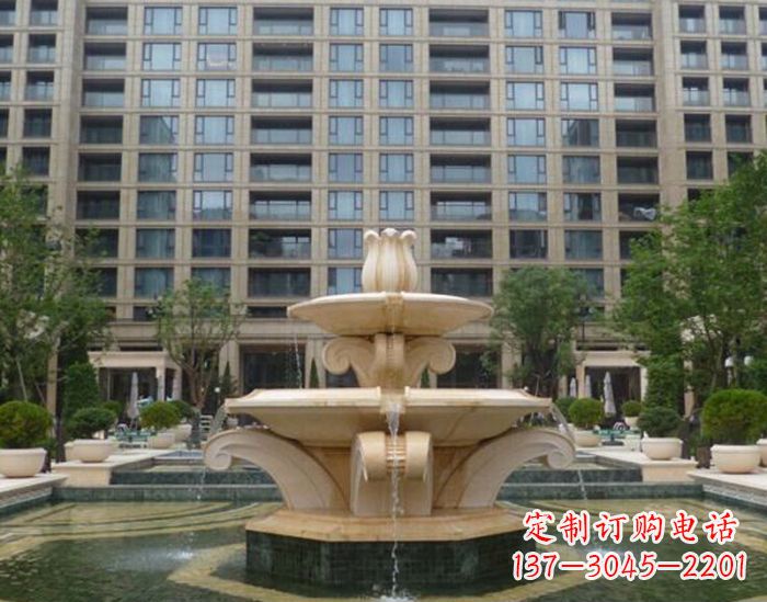 威海小区景观晚霞红喷泉石雕 (2)