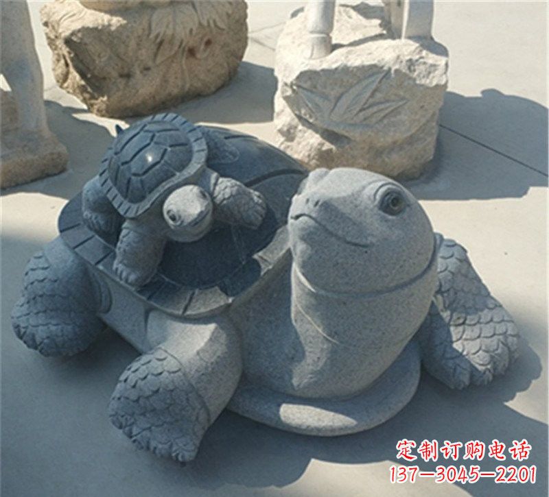 威海小区母子乌龟石雕