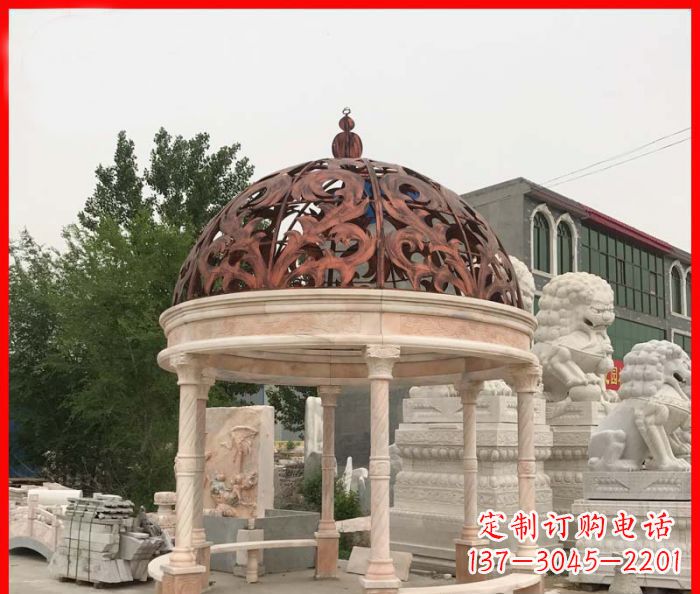 威海小区欧式圆顶凉亭石雕_1