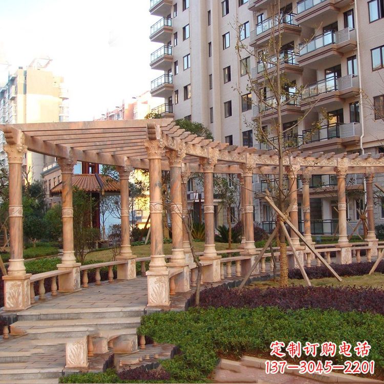 威海小区石雕花架长廊