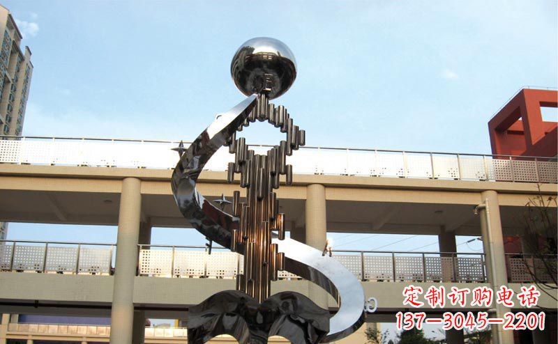 威海校园不锈钢抽象钥匙和书籍雕塑