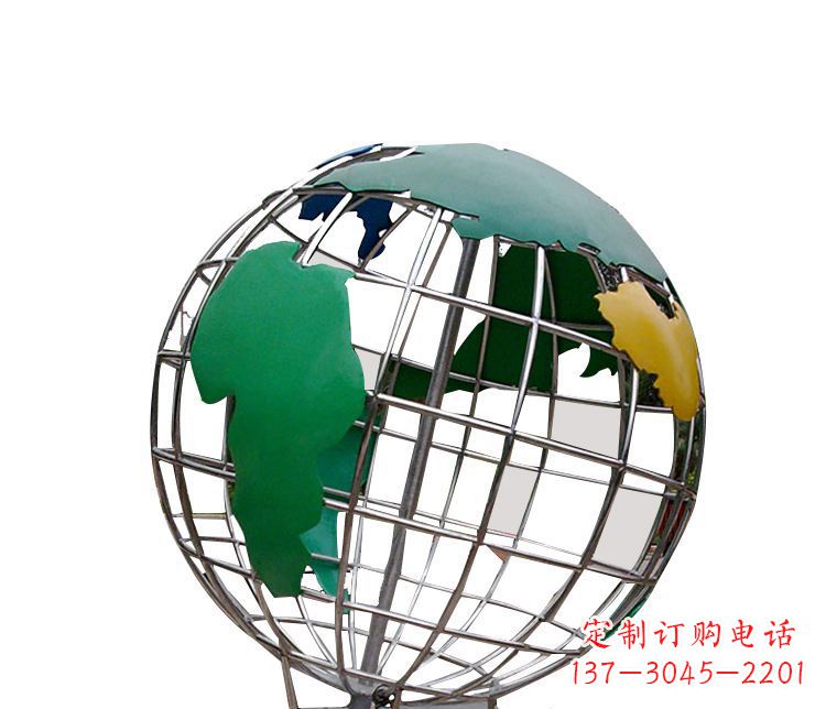 威海校园不锈钢地球仪摆件雕塑