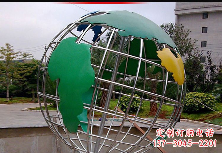 威海校园不锈钢地球仪造型雕塑