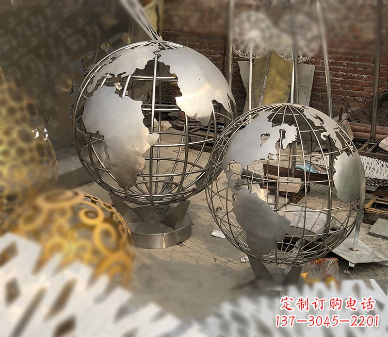 威海校园不锈钢地球仪雕塑112