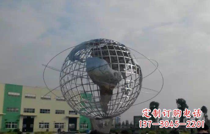 威海校园不锈钢地球仪雕塑222