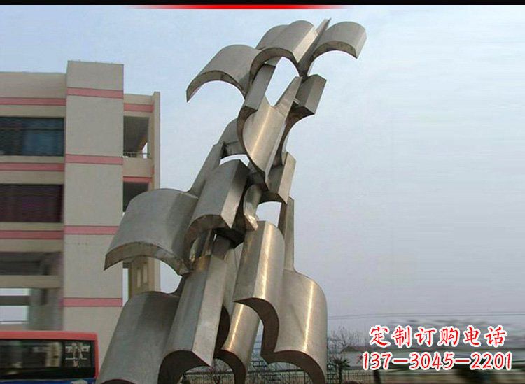 威海校园不锈钢书本景观雕塑