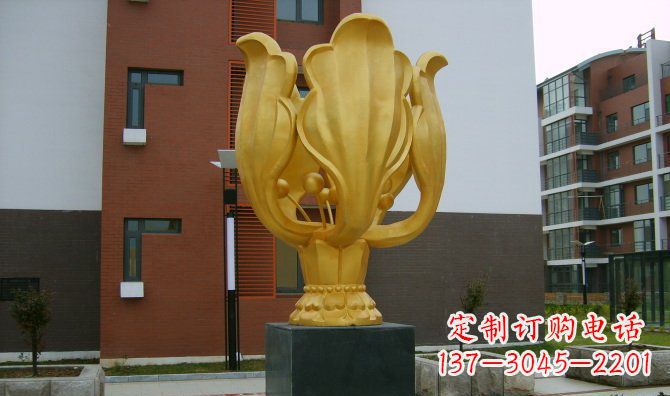 威海校园不锈钢紫荆花雕塑