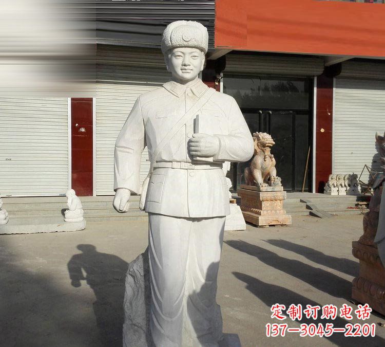 威海校园大理石立式雷锋雕塑