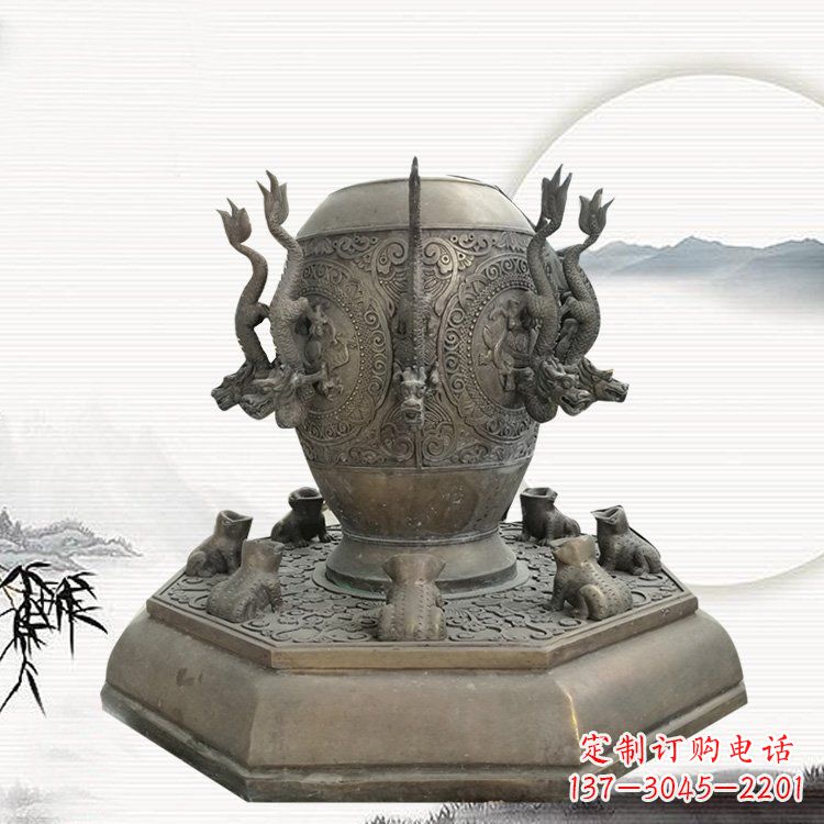 威海校园地动仪铜雕