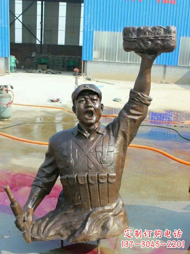 威海校园董存瑞名人铜雕