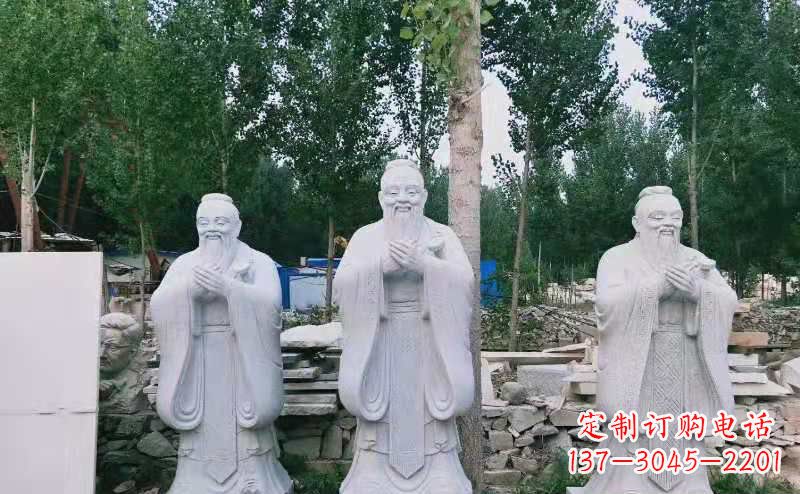 威海校园古代名人伟人孔子石雕