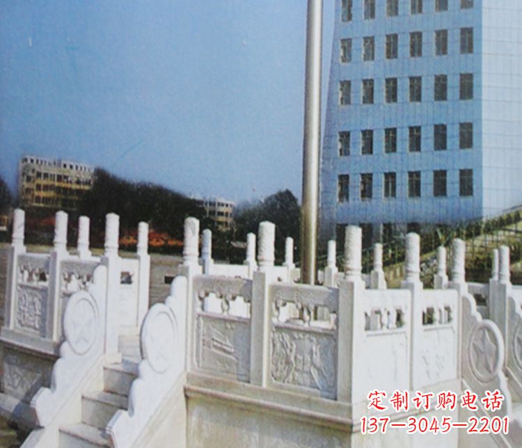 威海校园汉白玉升旗台景观石雕