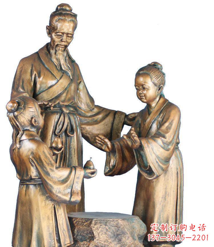 威海校园孔融让梨景观铜雕