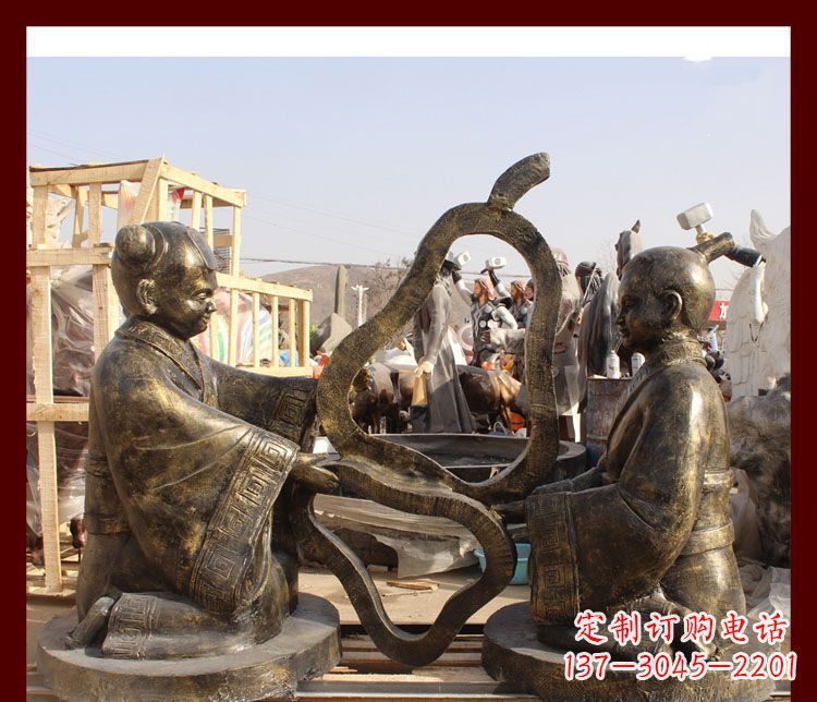 威海校园孔融让梨铜雕