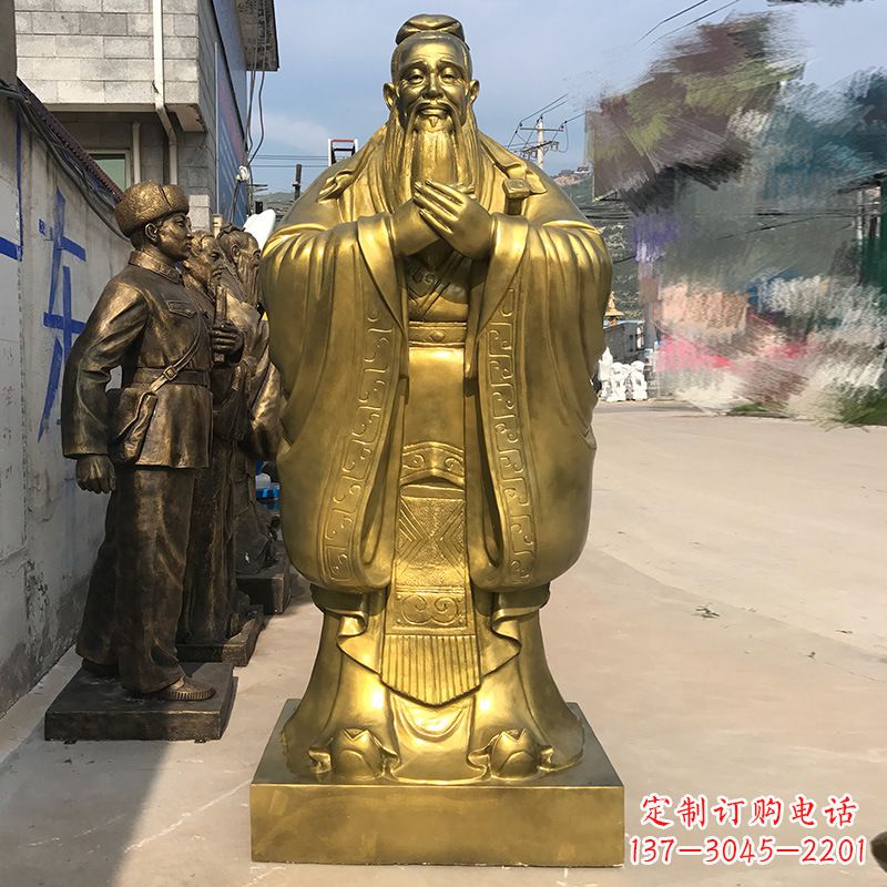 威海校园孔子铜雕像