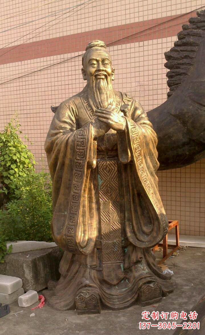 威海校园孔子像人物铜雕