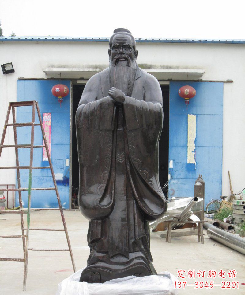 威海校园老子古代名人铜雕