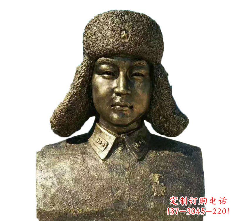 威海校园雷锋头像铜雕