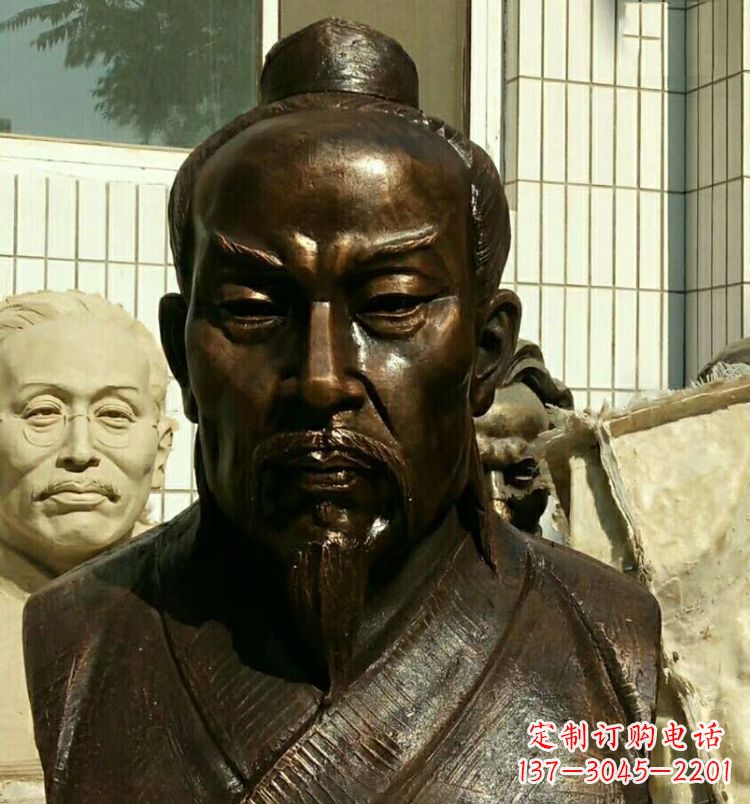 威海校园孟子胸像铜雕