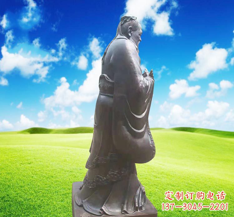 威海校园名人孔子行教像铜雕