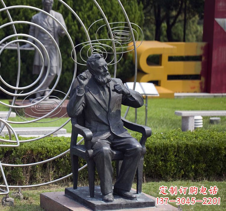 威海校园名人诺贝尔铜雕