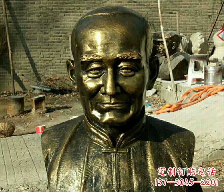 威海校园名人叶圣陶胸像铜雕