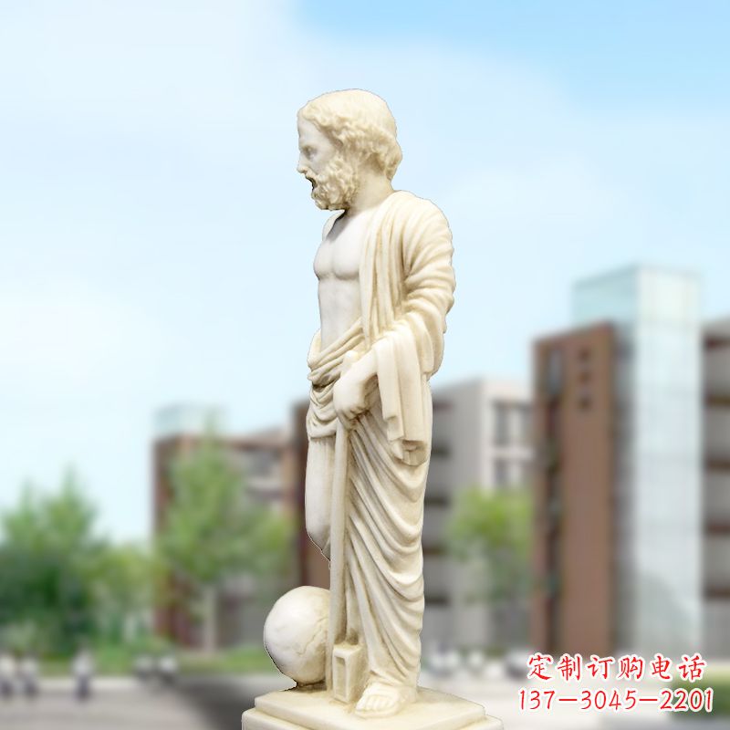 威海校园名人著名物理学家阿基米德石雕塑像