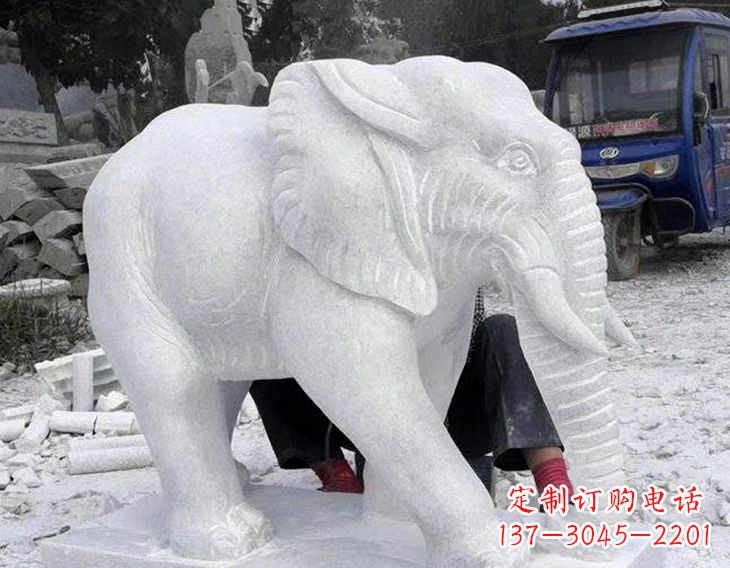 威海写实大象石雕