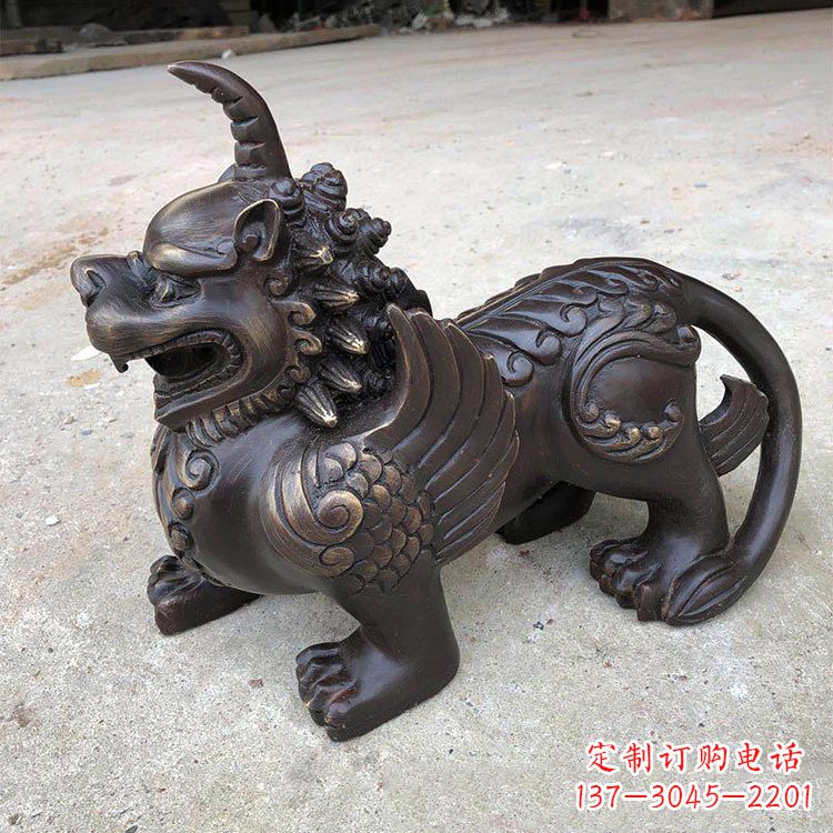 威海獬豸纯铜铸造雕塑