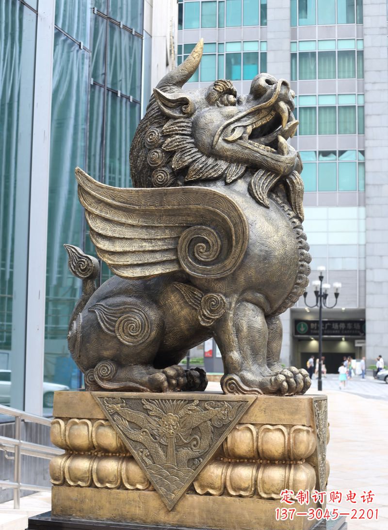 威海獬豸法院独角兽铜雕