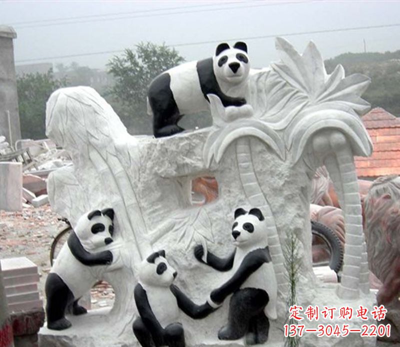 威海熊猫动物景观石雕