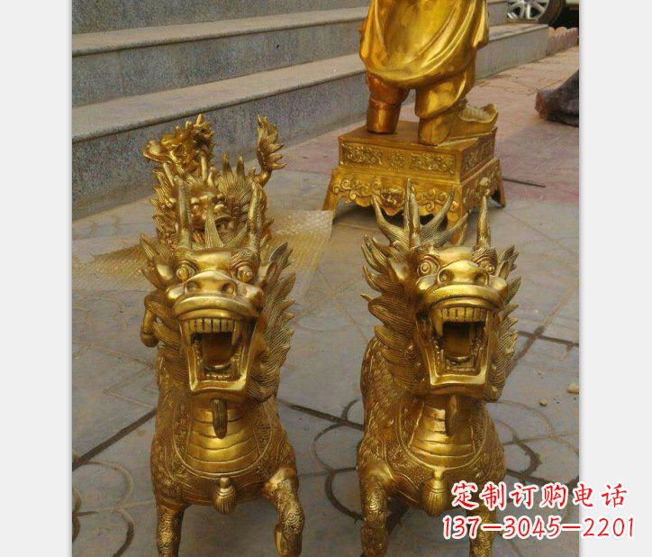 威海银行铜雕麒麟雕塑