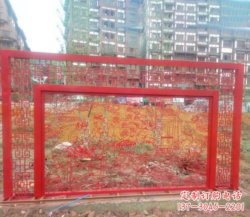 威海迎春福字剪纸雕塑