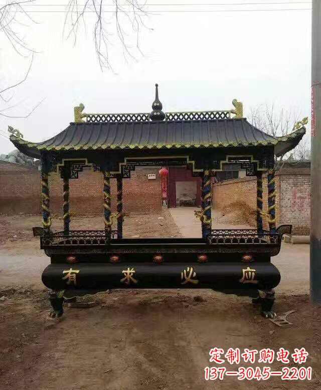 威海有求必应方形香炉铜雕