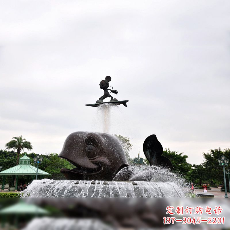 威海鱼和小孩水景喷泉