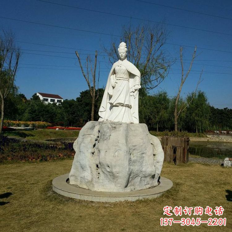 威海虞姬石雕塑-公园历史名人楚汉时期美女雕像