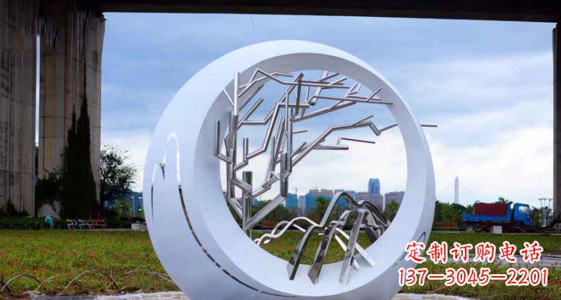 威海园林不锈钢抽象树枝雕塑