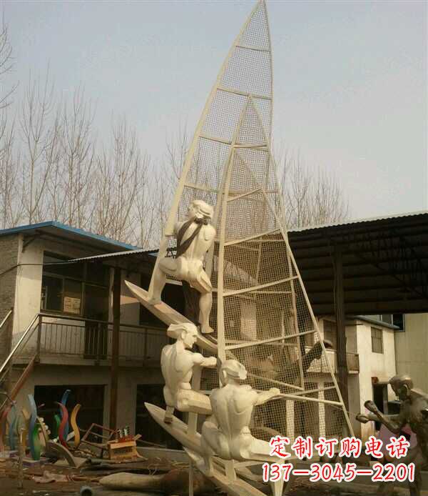 威海园林不锈钢帆船景观雕塑