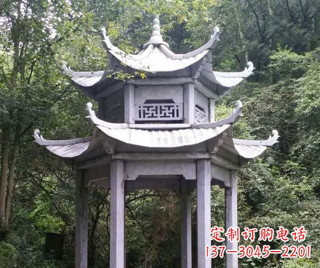 威海园林仿古石凉亭景观石雕 (3)