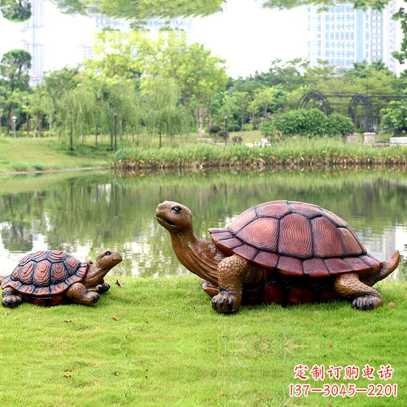 威海园林仿真乌龟玻璃钢池塘湖泊水景雕塑摆件
