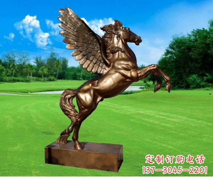 威海园林飞马铜雕 (2)