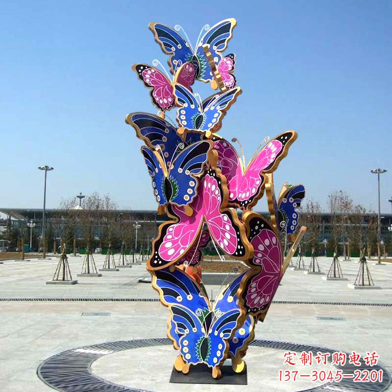 威海园林广场蝴蝶不锈钢动物景观雕塑