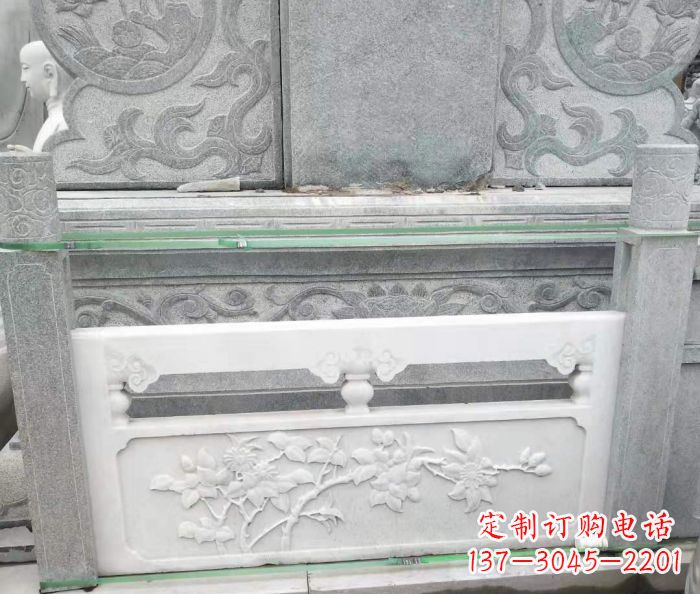 威海园林汉白玉石浮雕栏板 (3)
